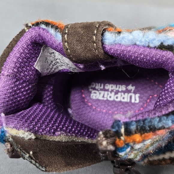 Stride Rite Surprize Adora Boots Toddler Girl 3 Brown Multi Tweed Knit Ankle Zip - Picture 8 of 10